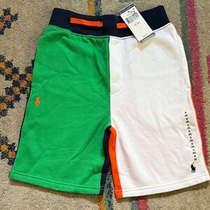 Polo by Ralph Lauren Kids' Colorblock Shorts - Green, White, and Orange